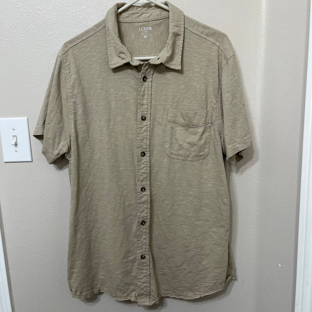 J.Crew Men’s Button Down Shirt Sz XL Tan Stretch Soft